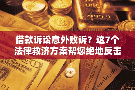 武汉借款诉讼意外败诉？这7个法律救济方案帮您绝地反击！
