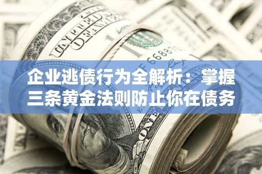 武汉企业逃债行为全解析：掌握三条黄金法则防止你在债务乱局中“踩雷”