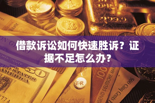 武汉借款诉讼如何快速胜诉？证据不足怎么办？